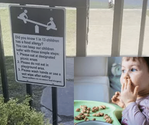New ‘eating’ warning sign on playground divides parents